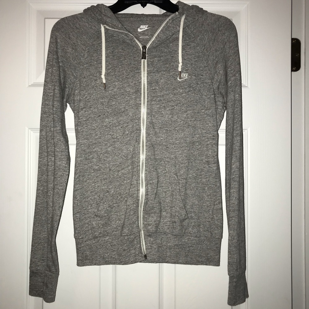 Gray Nike Zip Up Hoodie
